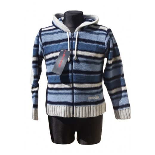 Sweterek dla chłopca zapinany z kapturem - rozm. 116 piccolino-sklep-pl niebieski akryl