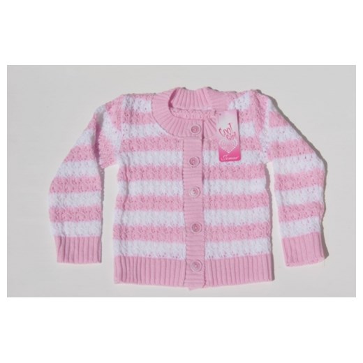 Sweterek dziecięcy zapinany - rozmiar 122 piccolino-sklep-pl rozowy akryl