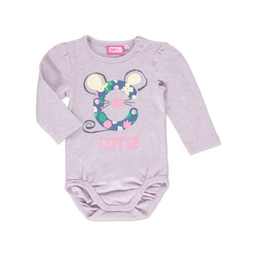 MAX COLLECTION Girls Baby Body Kwiaty CUTIE lila-melange pinkorblue-pl szary kwiaty