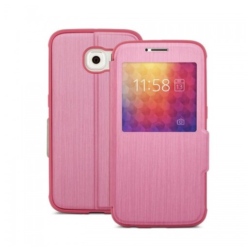 Moshi SenseCover - Etui z klapką dotykową Samsung Galaxy S6 (Rose Pink) geekee-pl rozowy aplikacje