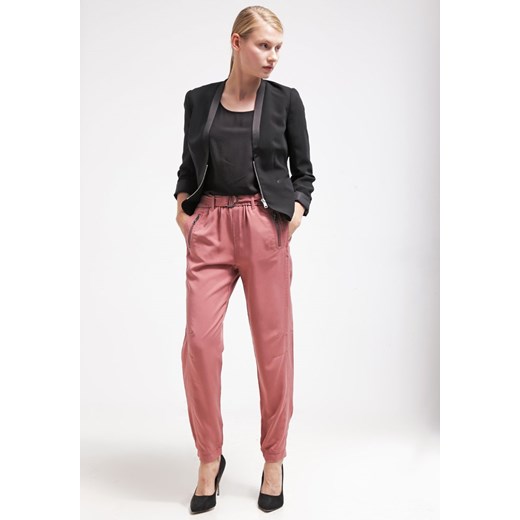 Esprit Spodnie materiałowe dark mauve zalando rozowy długie