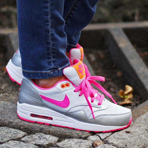 Nike Air Max 1 (GS) "Pure Platinum" (653653-005) thebestsneakers-pl granatowy Buty do biegania