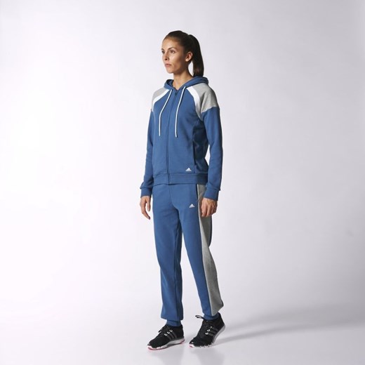 Dres adidas Young Cotton Suit W S20962 hurtowniasportowa-net niebieski bawełna