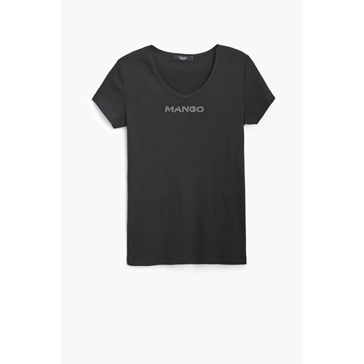Koszulka - Mango - Top Mangolog answear-com szary Bluzki z nadrukiem