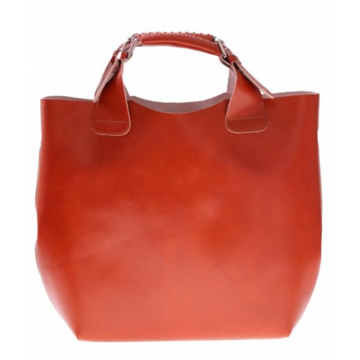 Torebka Skórzana typu Shopperbag + Kosmetyczka Produkt Włoski ruda torbs-pl czerwony 