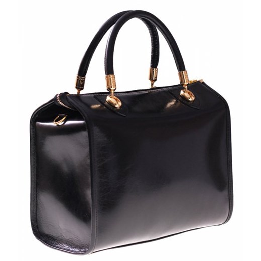 Włoski kufer Skórzany Vera Pelle czarny torbs-pl czarny 