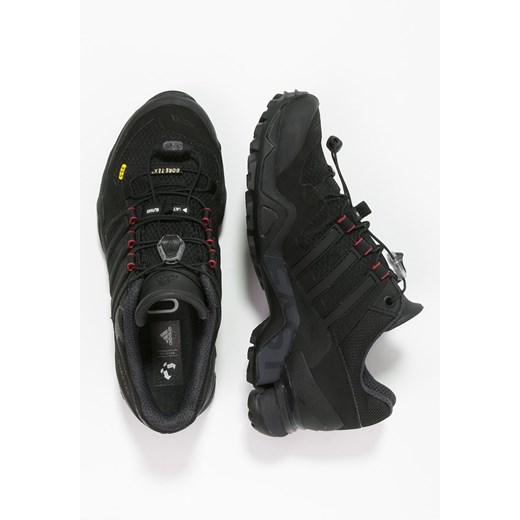 adidas Performance TERREX FAST R GTX Półbuty trekkingowe core black/dark grey/power red zalando czarny bez wzorów/nadruków