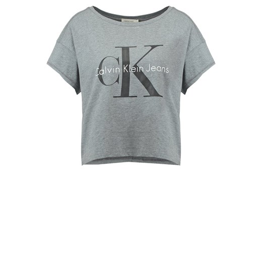 Calvin Klein Jeans Tshirt z nadrukiem light grey zalando szary bawełna