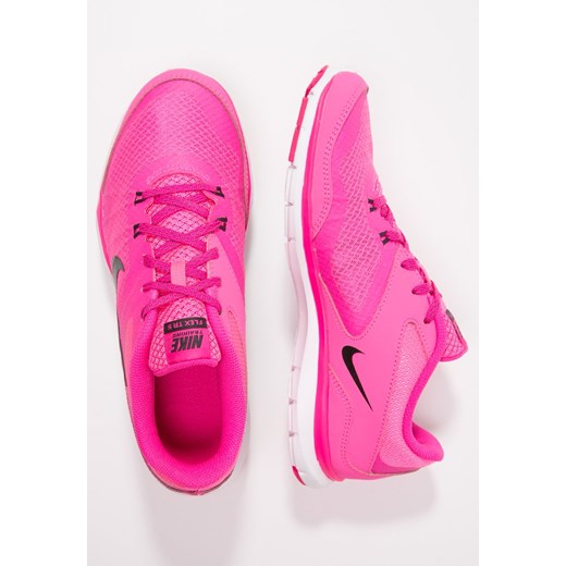Nike Performance FLEX TRAINER 5 Obuwie treningowe pink pow/anthracite/pink fluo/white zalando rozowy jesień