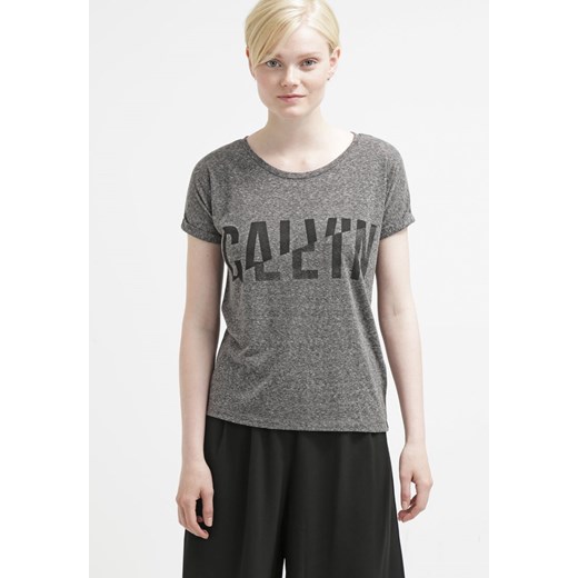 Calvin Klein Jeans TICELL Tshirt z nadrukiem black zalando szary Bluzki z krótkim rękawem