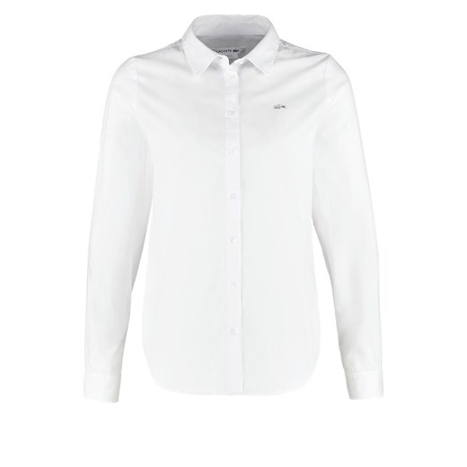 Lacoste Koszula blanc zalando bialy bawełna