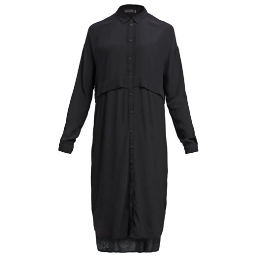 Minimum SISIE Sukienka koszulowa black zalando czarny bez wzorów/nadruków