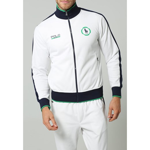 Polo Sport Ralph Lauren Bluza rozpinana pure white zalando bialy Bluzy męskie z kieszeniami