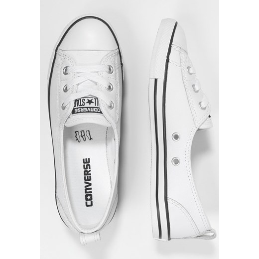 Converse CHUCK TAYLOR ALL STAR BALLET Tenisówki i Trampki white/black zalando szary bez wzorów/nadruków