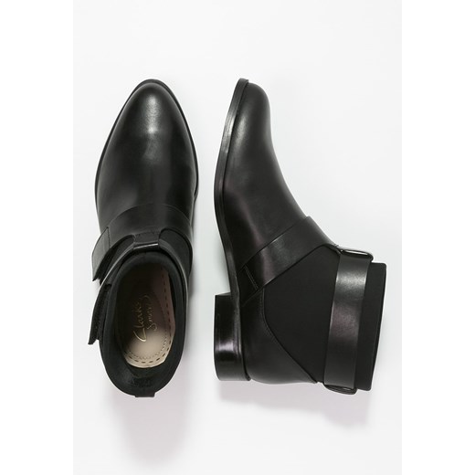 Clarks BIZZY SHOW  Ankle boot black zalando czarny bez wzorów/nadruków