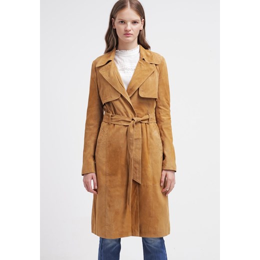 YAS YASTRISH Kurtka skórzana buckthorn brown zalando brazowy dopasowane