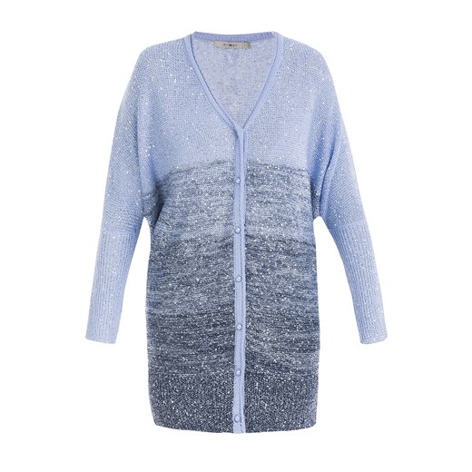 Sweter z cekinami e-monnari niebieski cekiny