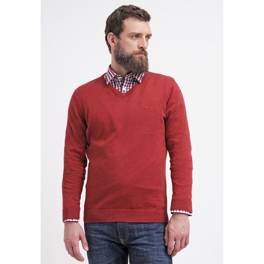 Tom Tailor Sweter dusty autumn red zalando czerwony bez wzorów/nadruków