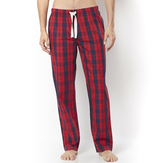 Spodnie piżamowe w kratkę, popelina czysta bawełna la-redoute-pl czerwony kratka