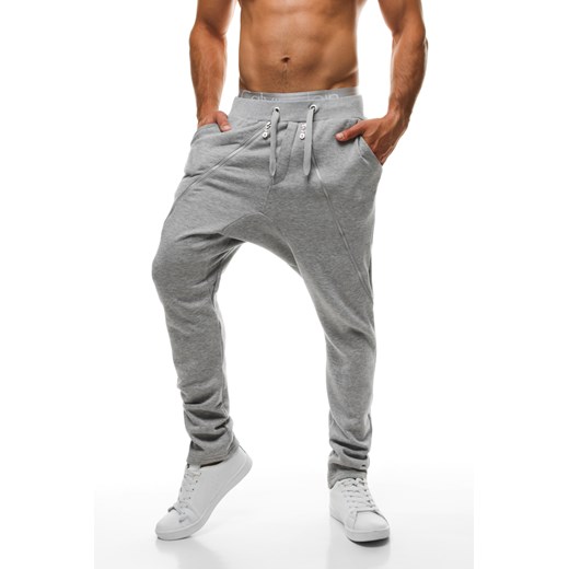 J.STYLE K-01 SPODNIE DRESOWE MĘSKIE BAGGY SZARE - szary ozonee-pl szary dresówka