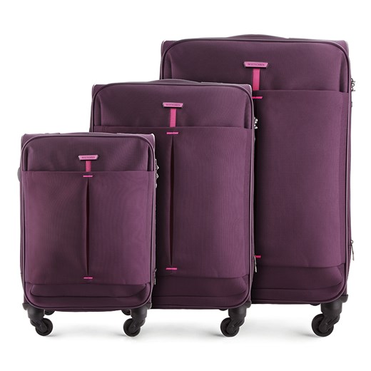 56-3-32X-8 Komplet walizek na kółkach wittchen fioletowy na kółkach