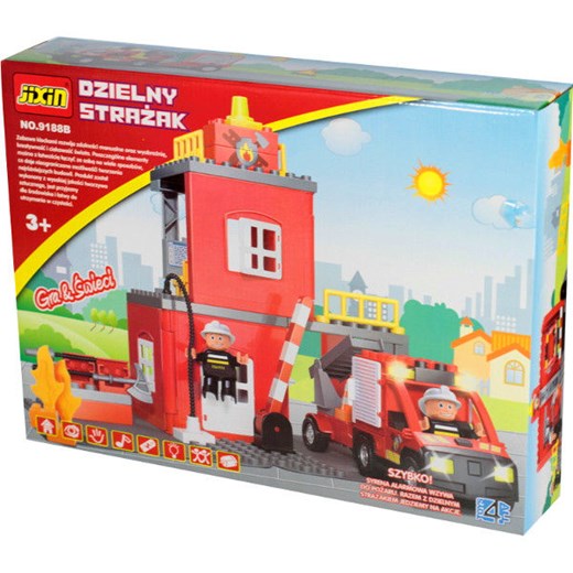 JIXIN, klocki Dzielny strażak - Darmowa dostawa do salonów empik! smyk-com mietowy