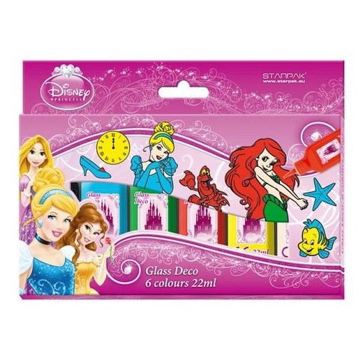 Starpak, Księżniczki Disneya, farby witrażowe - Darmowa dostawa do salonów empik! smyk-com rozowy Disney