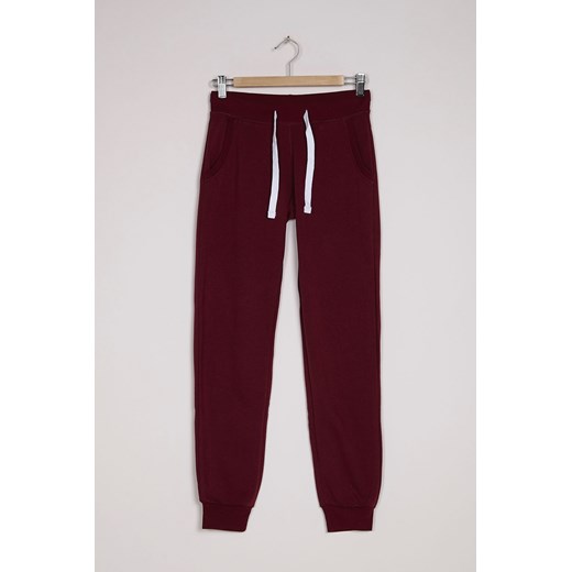 Long track pants with ankle cuffs terranova brazowy 