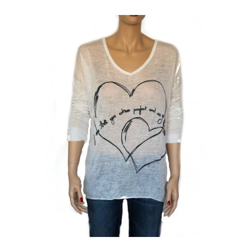 Sweter Double Heart atena-online bezowy casual