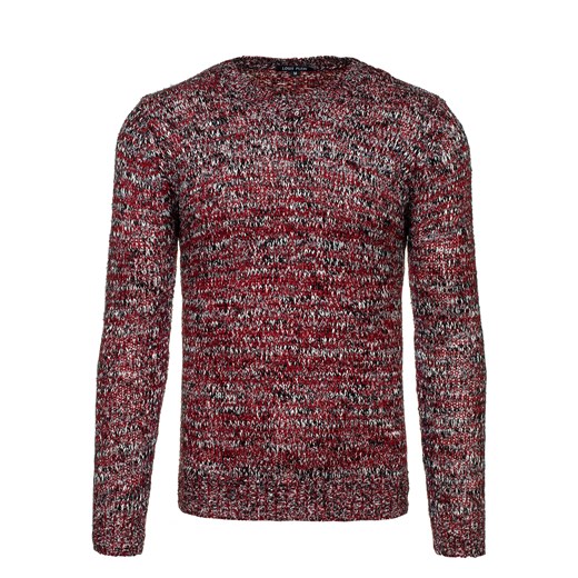 Sweter męski LOUIS PLEIN 0145 bordowy - BORDOWY denley-pl czerwony jesień