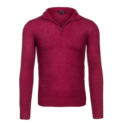 Sweter męski LOUIS PLEIN 6008 bordowy - BORDOWY denley-pl czerwony jesień