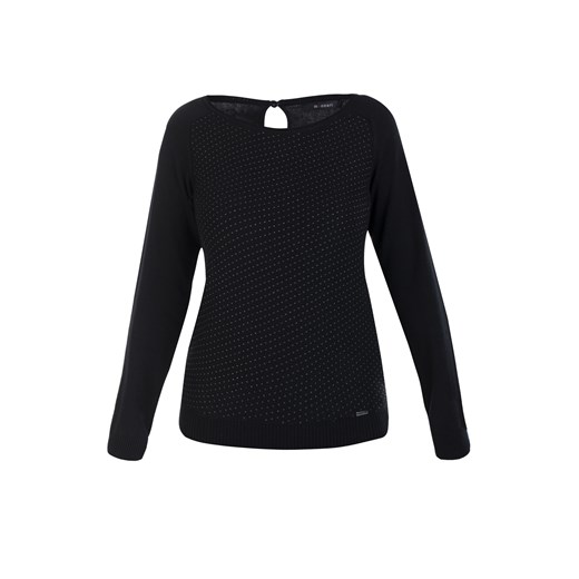 Sweter z pajetami e-monnari czarny jesień