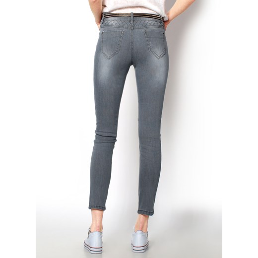 Spodnie jeansowe z paskiem zoio-pl szary jeans