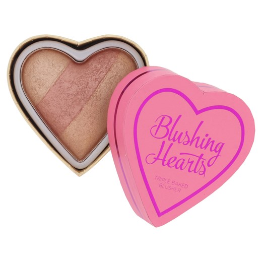Makeup Revolution London I Love Makeup Blushing Hearts Potrójny róż do policzków 10g - Peachy Keen Heart perfumeria rozowy damskie