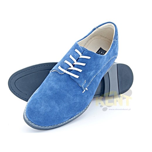 KENT 215 GRANATOWE WELUR - Męskie buty skórzane, krok w stronę dobrego stylu sklep-obuwniczy-kent niebieski klasyczny
