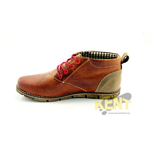 KENT 226 KARMEL-BRĄZ - Podwyższone buty ze skóry naturalnej sklep-obuwniczy-kent brazowy Półbuty sznurowane męskie