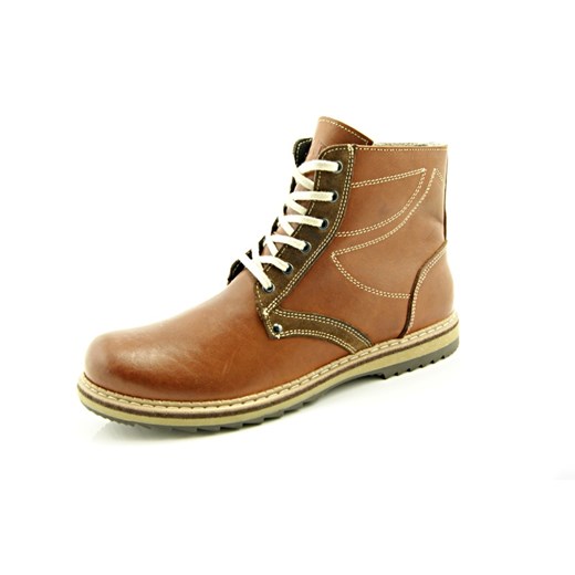 KENT 236 BRĄZ - Zimowe buty męskie z wełnianym ociepleniem sklep-obuwniczy-kent brazowy minimalistyczny