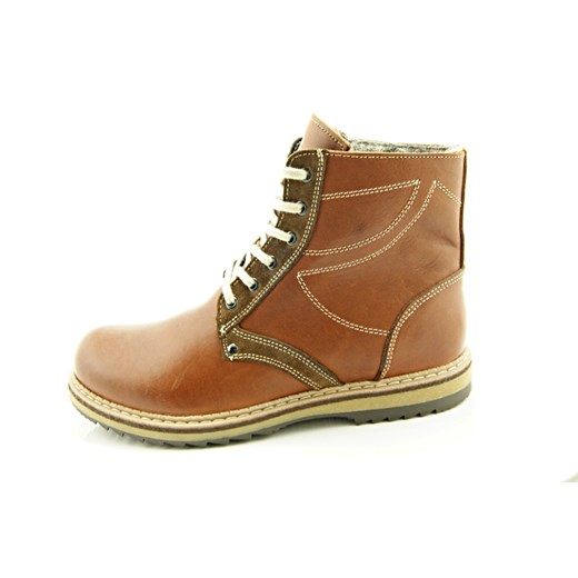 KENT 236 BRĄZ - Zimowe buty męskie z wełnianym ociepleniem sklep-obuwniczy-kent brazowy naturalne