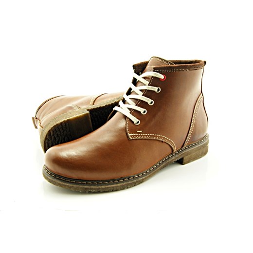 KENT 238 BRĄZ - Skórzane buty zimowe ocieplone naturalnym futrem WYPRZEDAŻ sklep-obuwniczy-kent brazowy Półbuty skórzane męskie