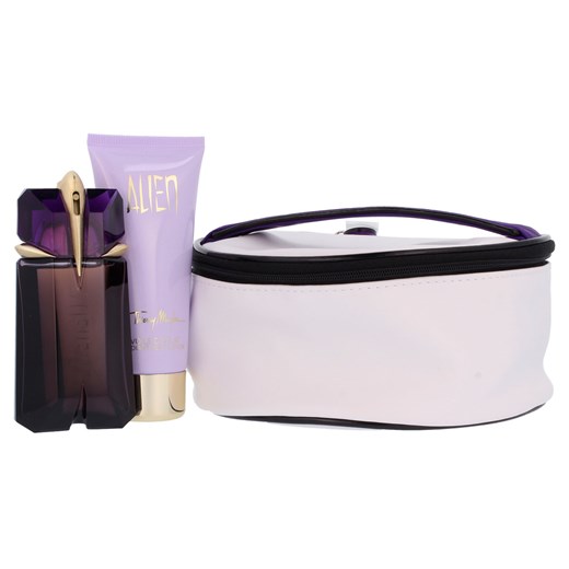 Thierry Mugler Alien Zestaw Woda perfumowana 60 ml spray + balsam do ciała 100 ml + kosmetyczka (uszkodzone opakowanie) perfumeria rozowy damskie
