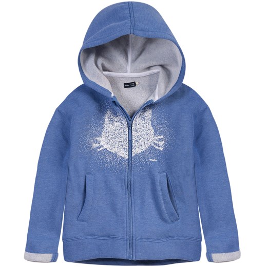 Rozpinana, ocieplana bluza dla dziewczynki endo niebieski Bluzy dziewczęce rozpinane