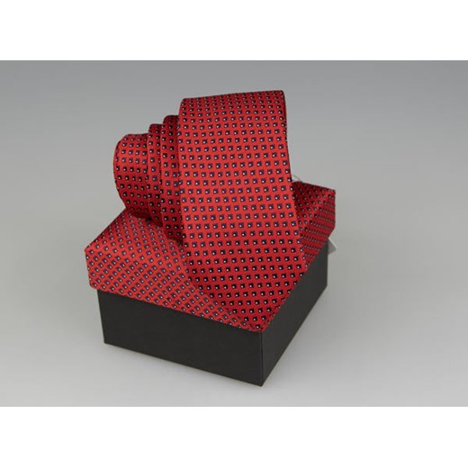 Krawat Collection Adam BOX K82 krzysztof-pl czerwony elegancki