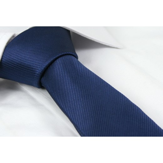 Jednokolorowy krawat - śledzik Angelo di Monti KRADM0908 jegoszafa-pl granatowy jesień