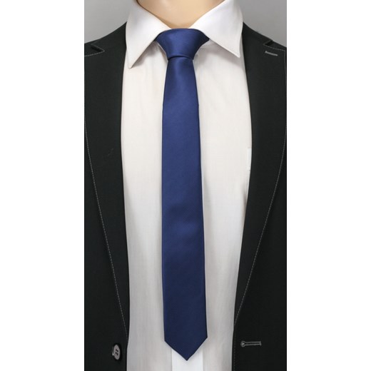 Jednokolorowy krawat - śledzik Angelo di Monti KRADM0908 jegoszafa-pl granatowy lato