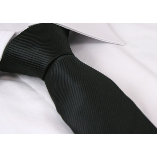 Jednokolorowy krawat - śledzik Angelo di Monti KRADM0909 jegoszafa-pl czarny jesień
