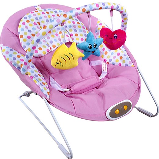 Leżaczek - Bujaczek ARTI Baby Rocker Pink pinkibaby-pl fioletowy bawełna