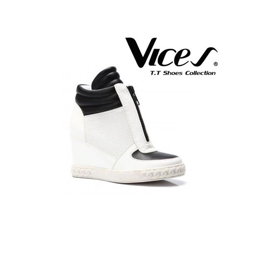 VICES - ODLOTOWE BIAŁE SNEAKERSY - ZAMEK stukstuk-pl bialy Sneakersy damskie