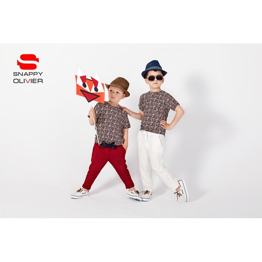 Spodnie " lino " kids-showroom-pl brazowy Spodnie chłopięce dresowe