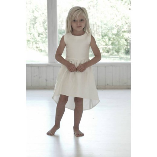 Sukienka symetryczna ecru na ramiączka kids-showroom-pl szary 