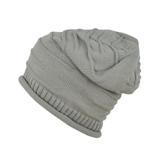 Cienka czapka | poziome pasy szaleo szary zima
